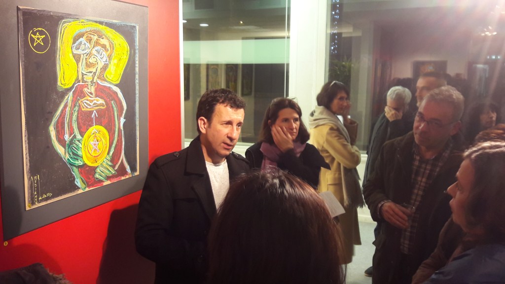 Philippe Wodianyl at the opening of his exhibition in Perpignan.