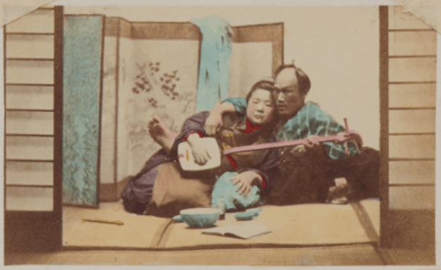 Shimooka Renjō, ‘Shōnin jorō-kai (Merchant engaging a prostitute)’/ ‘Free and Easy’, c.1863-70.
